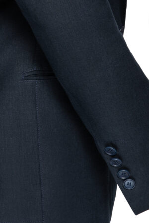 Alternative view of Shawl lapel blue summer suit (100% linen)