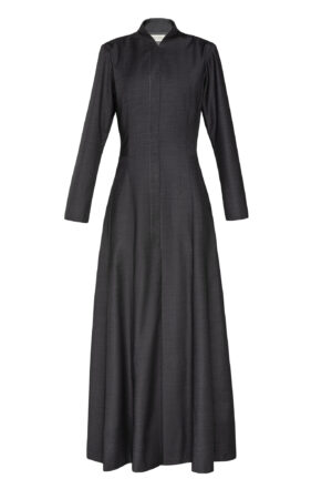 Long gray wool dress