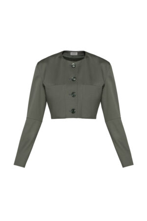 Olive cropped blazer